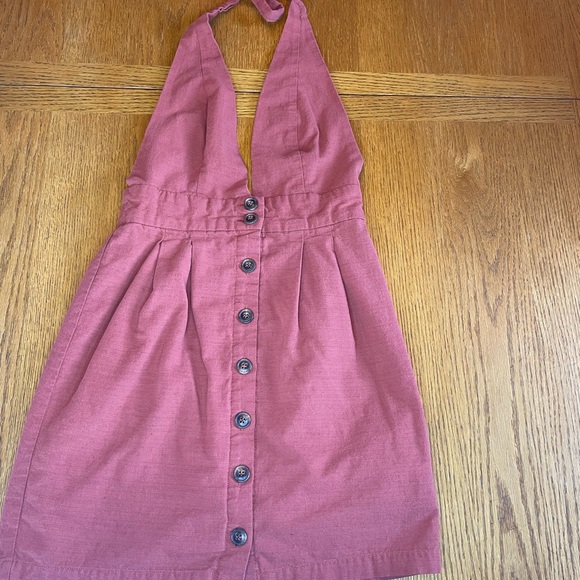 Forever 21 Dresses & Skirts - Forever 21 Stylish Halter Button-Down Red Linen- Feel Dress Womens Size XS